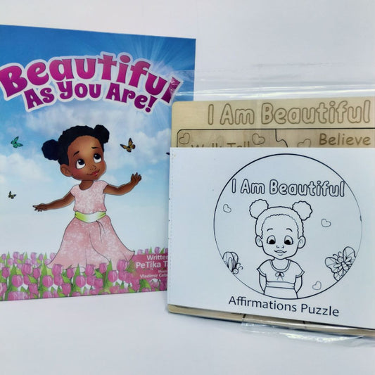 Girl's Affirming Book and Puzzle Bundle