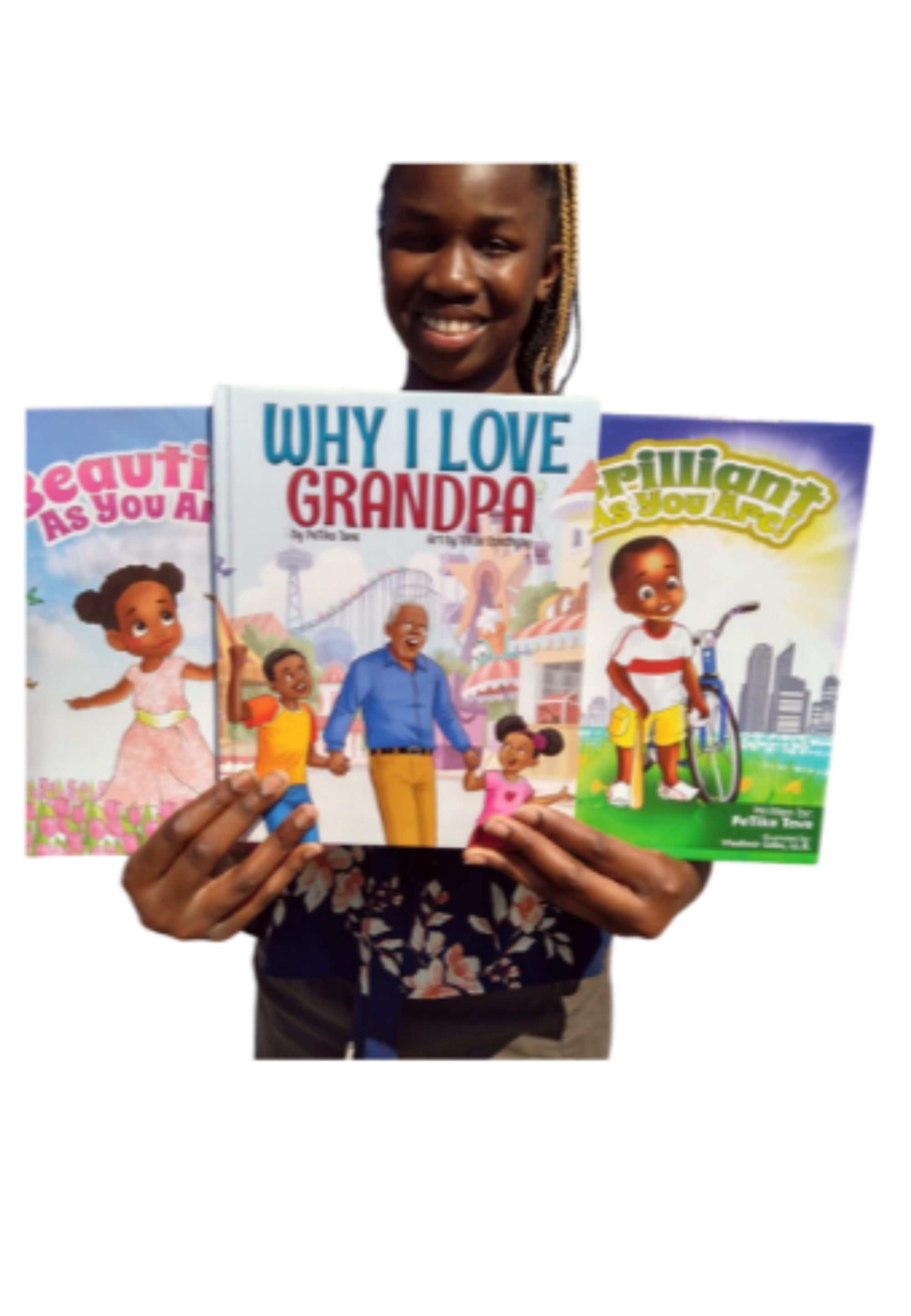 Hardcover book bundle featuring "Beautiful As You Are" for girls, "Brilliant As You Are" for boys, and "Why I Love Grandpa," designed to inspire children and strengthen family bonds.